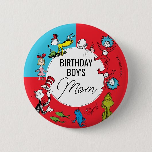 Dr. Seuss - personages | Verjaardag kinderen Ronde Button 5,7 Cm (Voorkant)