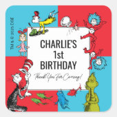 Dr. Seuss - personages | Verjaardag kinderen Vierkante Sticker (Voorkant)