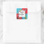 Dr. Seuss - personages | Verjaardag kinderen Vierkante Sticker (Tas)