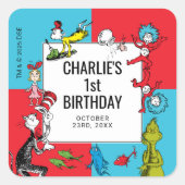Dr. Seuss - personages | Verjaardag kinderen Vierkante Sticker (Voorkant)