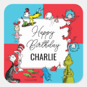 Dr. Seuss - personages | Verjaardag kinderen Vierkante Sticker (Voorkant)
