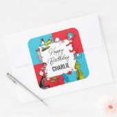 Dr. Seuss - personages | Verjaardag kinderen Vierkante Sticker (Envelop)