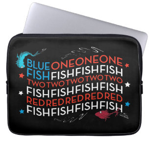 Dr. Seuss Rode Vis Blauwe Vis Amerikaanse Vlag G Laptop Sleeve