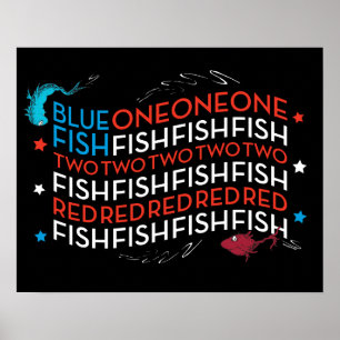 Dr. Seuss   Rode Vis Blauwe Vis Amerikaanse Vlag G Poster
