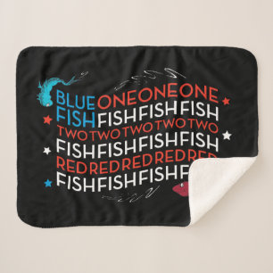 Dr. Seuss Rode Vis Blauwe Vis Amerikaanse Vlag G Sherpa Deken