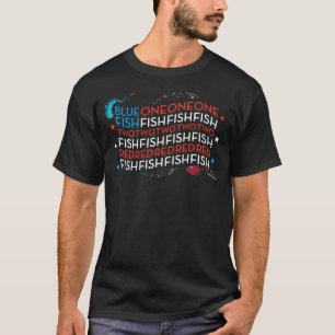 Dr. Seuss Rode Vis Blauwe Vis Amerikaanse Vlag G T-shirt