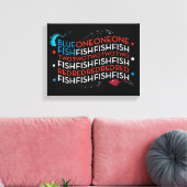 Dr. Seuss | Rode Vis Blauwe Vis US vlag Graphic Canvas Afdruk (Insitu (Woonkamer))