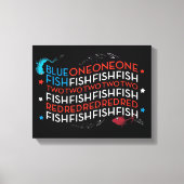 Dr. Seuss | Rode Vis Blauwe Vis US vlag Graphic Canvas Afdruk (Voorkant)
