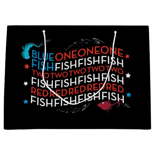 Dr. Seuss | Rode Vis Blauwe Vis US vlag Graphic Groot Cadeauzakje (Voorkant)