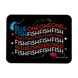 Dr. Seuss   Rode Vis Blauwe Vis US vlag Graphic Magneet