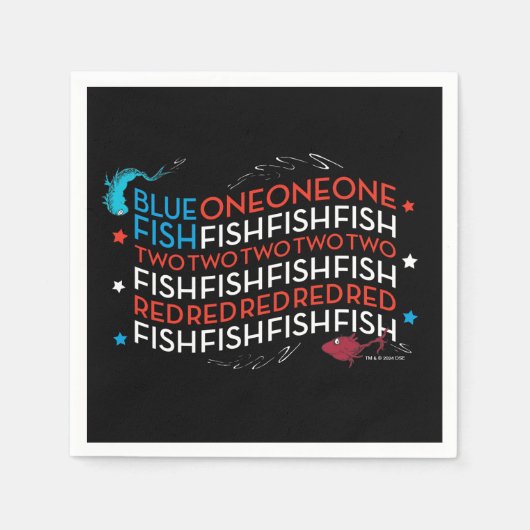 Dr. Seuss | Rode Vis Blauwe Vis US vlag Graphic Servet (Voorkant)
