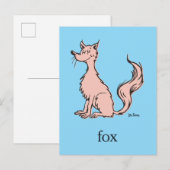 Dr. Seuss | Roze Vos Briefkaart (Voorkant / Achterkant)