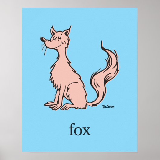 Dr. Seuss | Roze Vos Poster (Voorkant)