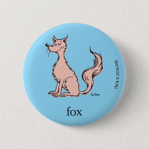 Dr. Seuss   Roze Vos Ronde Button 5,7 Cm