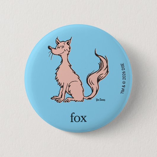Dr. Seuss | Roze Vos Ronde Button 5,7 Cm (Voorkant)