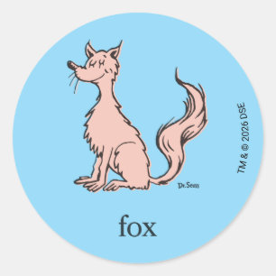 Dr. Seuss   Roze Vos Ronde Sticker