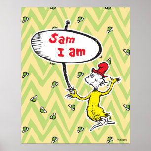 Dr. Seuss   Sam-I-Am Holding Sign Poster
