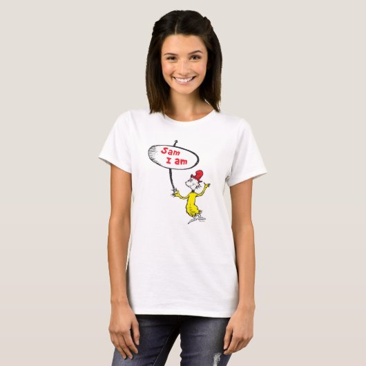 Dr. Seuss | Sam-I-Am houdt bord vast T-shirt (Voorkant volledig)