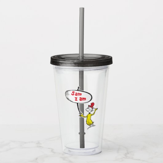 Dr. Seuss | Sam-I-Am met bord Acryl Drinkbeker (Voorkant)