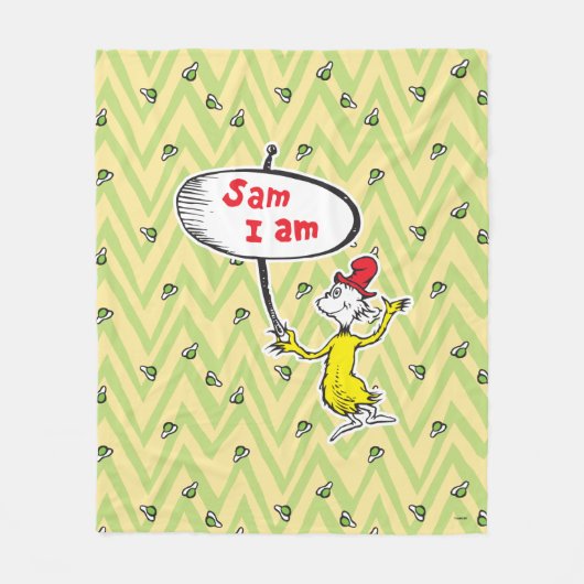 Dr. Seuss | Sam-I-Am met bord Fleece Deken (Voorkant)