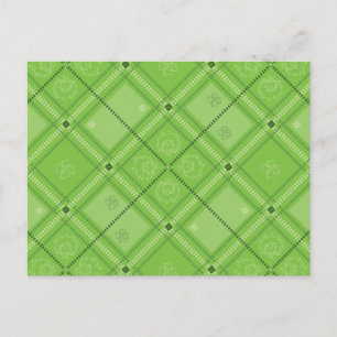 Dr. Seuss St. Patrick's Day geruite patroon Briefkaart