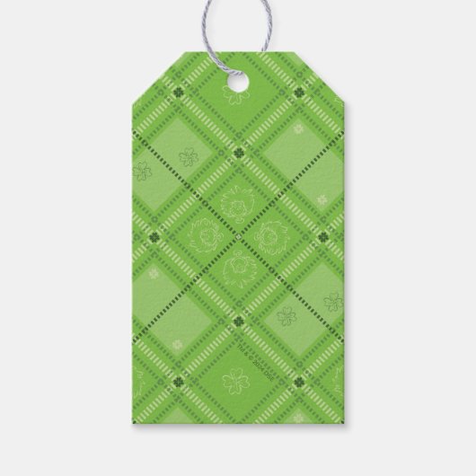 Dr. Seuss | St. Patrick's Day geruite patroon Cadeaulabel (Voorkant)