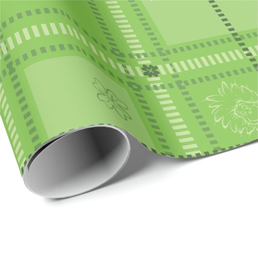 Dr. Seuss | St. Patrick's Day geruite patroon Cadeaupapier (Rol Hoek)