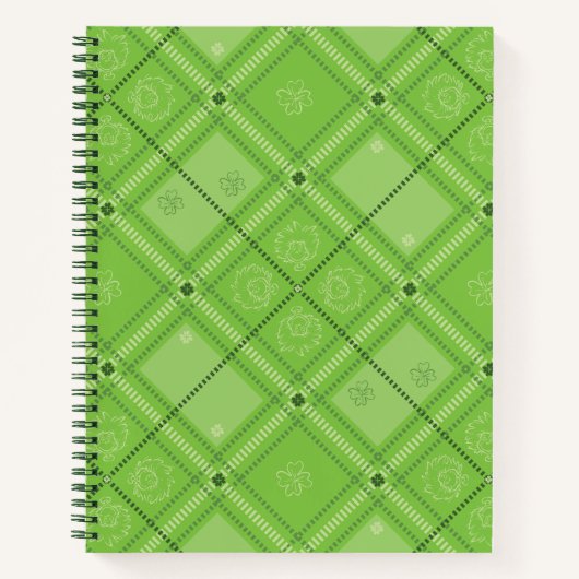 Dr. Seuss | St. Patrick's Day geruite patroon Notitieboek (Voorkant)