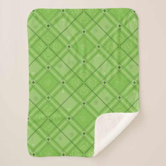 Dr. Seuss | St. Patrick's Day geruite patroon Sherpa Deken (Voorkant)