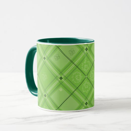 Dr. Seuss | St. Patrick's Day Schotse ruit-patroon Mok (Voorkant links)