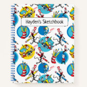 Dr. Seuss| Tekenpatroon met potloden en personages Notitieboek (Voorkant)