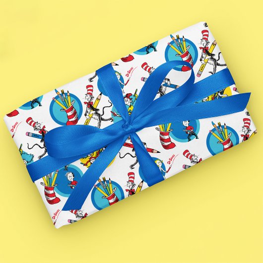 Dr. Seuss | Tekens met Potloden Patroon Cadeaupapier