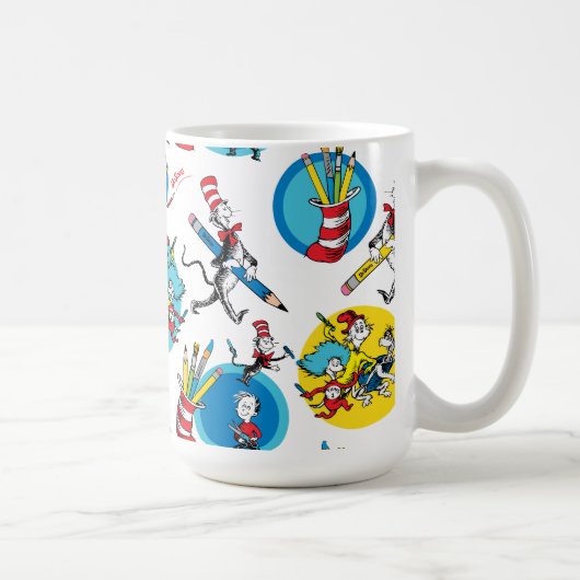 Dr. Seuss | Tekens met Potloden Patroon Koffiemok (Rechts)
