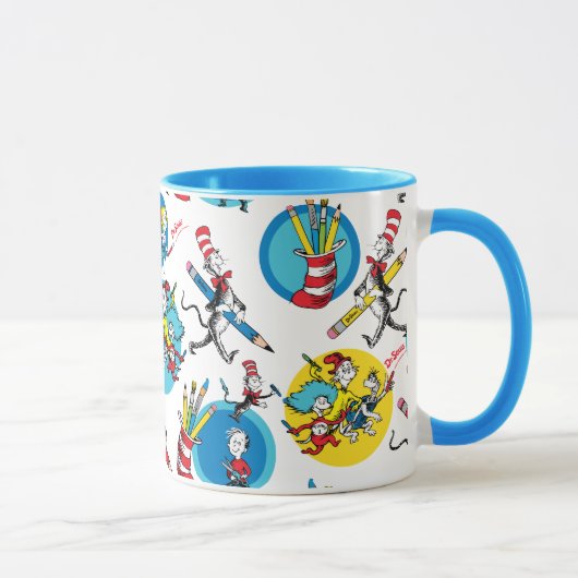 Dr. Seuss | Tekens met Potloden Patroon Mok (Rechts)