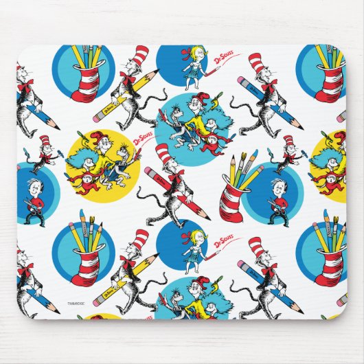 Dr. Seuss | Tekens met Potloden Patroon Muismat (Voorkant)