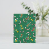 Dr. Seuss | The Grinch | Merry Grinchmas Pattern Feestdagenkaart (Staand voorkant)