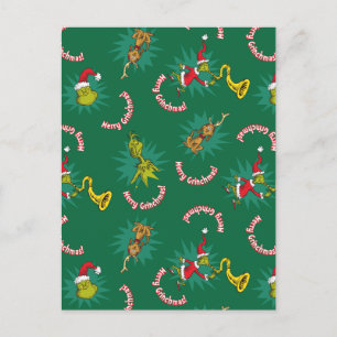 Dr. Seuss   The Grinch   Merry Grinchmas Pattern Feestdagenkaart