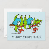 Dr. Seuss | The Grinch | Thing 1 Thing 2 Christmas Feestdagenkaart (Voorkant / Achterkant)
