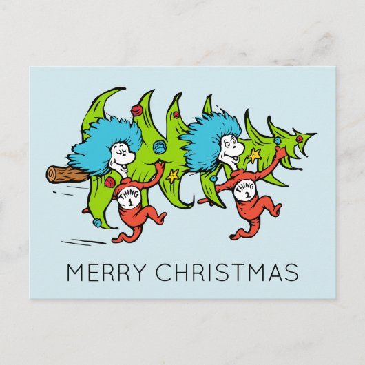 Dr. Seuss | The Grinch | Thing 1 Thing 2 Christmas Feestdagenkaart (Voorkant)
