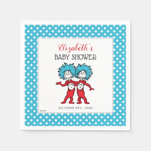 Dr. Seuss Thing 1 Ding 2 | Twins Baby shower Servet (Voorkant)