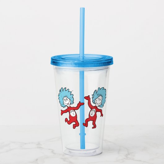 Dr. Seuss Thing 1 en Thing 2 Karakter Acryl Drinkbeker (Voorkant)