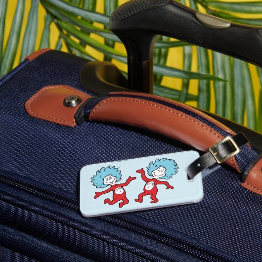 Dr. Seuss Thing 1 en Thing 2 Karakter Bagagelabel (Voorkant Insitu 3)