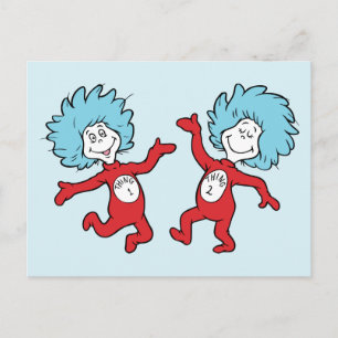 Dr. Seuss Thing 1 en Thing 2 Karakter Briefkaart
