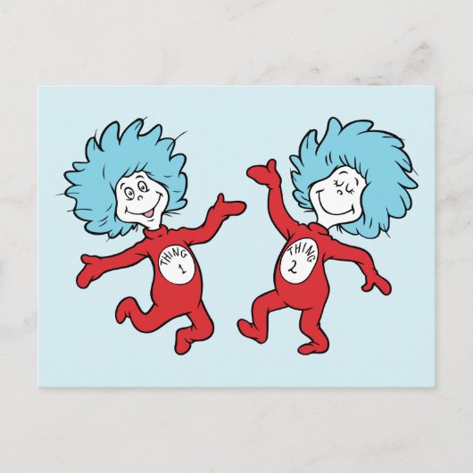 Dr. Seuss Thing 1 en Thing 2 Karakter Briefkaart (Voorkant)