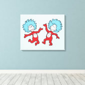 Dr. Seuss Thing 1 en Thing 2 Karakter Canvas Afdruk (Insitu (Houten vloer))