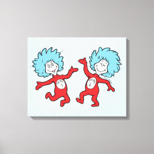 Dr. Seuss Thing 1 en Thing 2 Karakter Canvas Afdruk