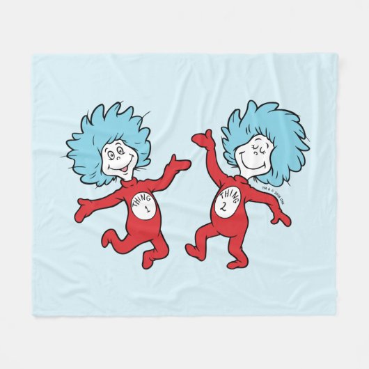 Dr. Seuss Thing 1 en Thing 2 Karakter Fleece Deken (Voorkant (Horizontaal))