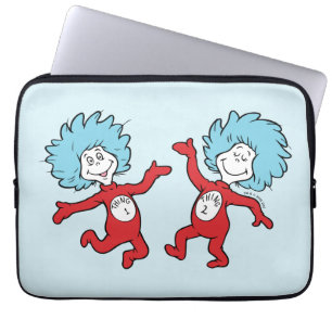 Dr. Seuss Thing 1 en Thing 2 Karakter Laptop Sleeve