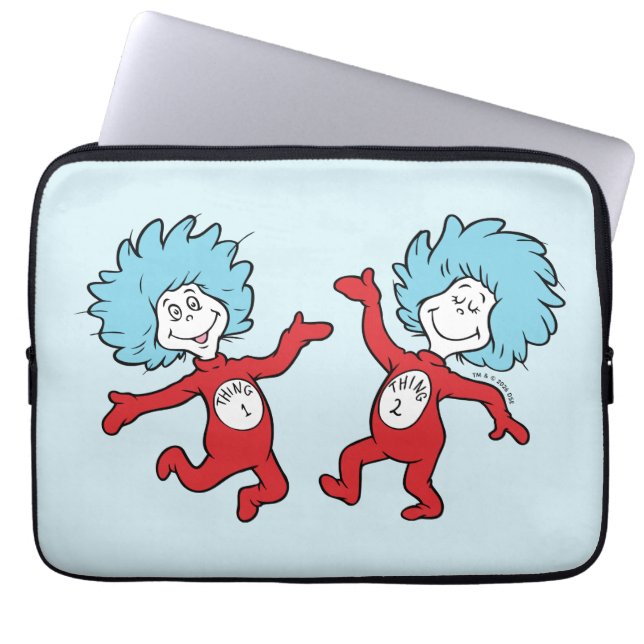 Dr. Seuss Thing 1 en Thing 2 Karakter Laptop Sleeve (Voorkant)