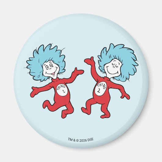 Dr. Seuss Thing 1 en Thing 2 Karakter Magneet (Voorkant)